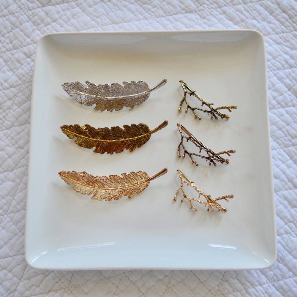 Set of Six Gold and Silver Hair Accessories